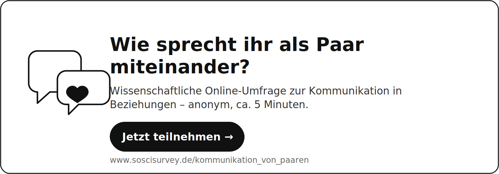 Umfrage: Kommunikation in Beziehungen – für Paare